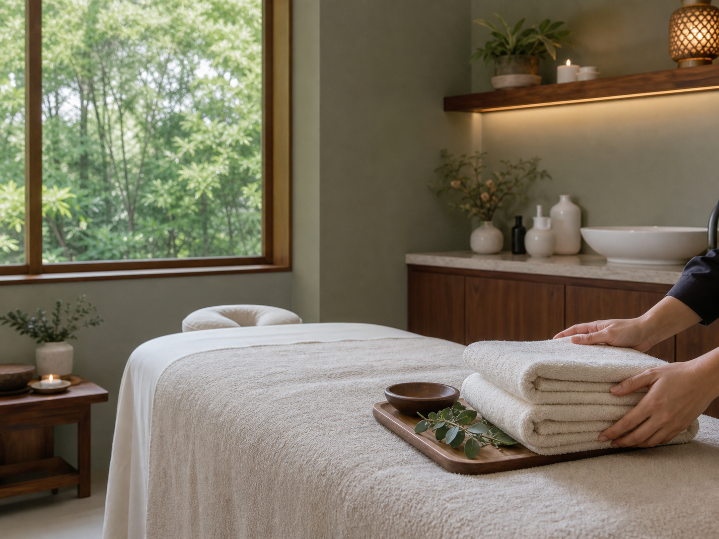 Calm professional massage spa treatment room in Beaverton, Oregon