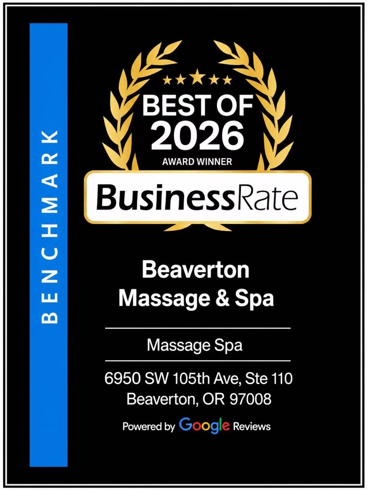 BusinessRate Best of 2026 award for Beaverton Massage & Spa